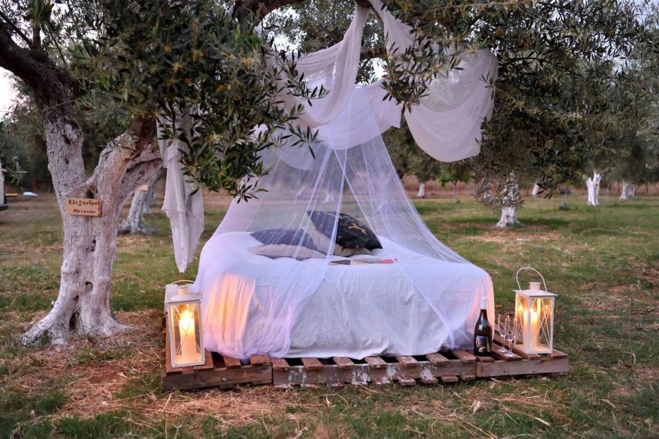 Glamping At A Lovely Tent In Skiaxtro- Marathopoli Villa Esterno foto