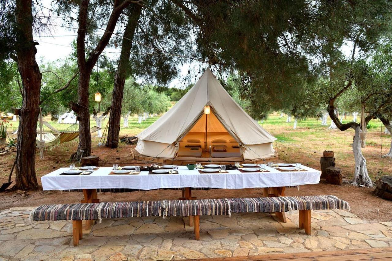 Glamping At A Lovely Tent In Skiaxtro- Marathopoli Villa Esterno foto